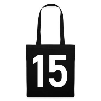 15. 15 ANS. 15e ANNIVERSAIRE. ANNIVERSAIRE 15 ANS. - Sac en tissu - noir - Devant