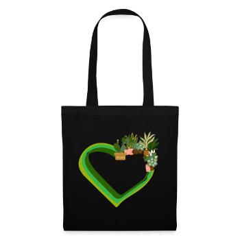 Pflanzenliebhaber Liebe Pflanzen Sukkulente Blume - Stoffbeutel - Schwarz - Vorne