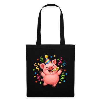 Pig Party Carnival New Year's Eve - Tote Bag - black - Front