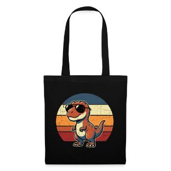 Design rétro de lunettes de soleil en forme de dinosaure - Sac en tissu - noir - Devant