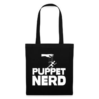 Marionnette nerd marionnette - Sac en tissu - noir - Devant