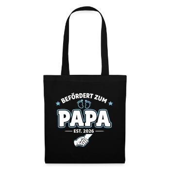 Papa 2026 Beförderung Zum Vater Loading - Stoffbeutel - Schwarz - Vorne