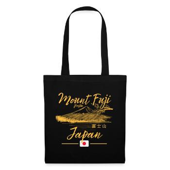 Mount Fuji Sonnenmeer Design - Stoffbeutel - Schwarz - Vorne