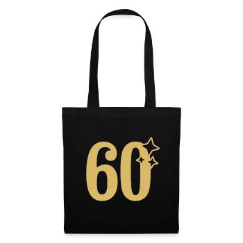 60th Birthday 60th Anniversary Gold Star - Tote Bag - black - Front