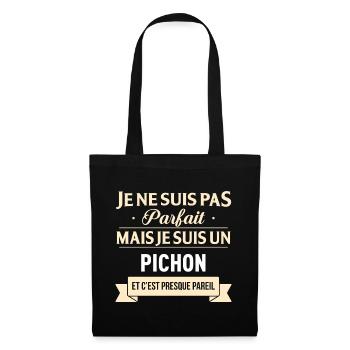 Je Ne Suis Pas Parfait Mais Je Suis Un Pichon E... - Sac en tissu - noir - Devant
