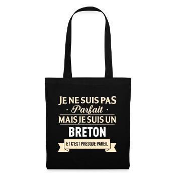 Je Ne Suis Pas Parfait Mais Je Suis Un Breton E... - Sac en tissu - noir - Devant