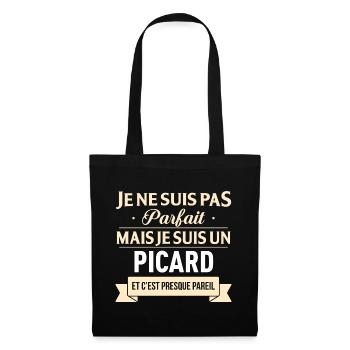 Je Ne Suis Pas Parfait Mais Je Suis Un Picard E... - Sac en tissu - noir - Devant