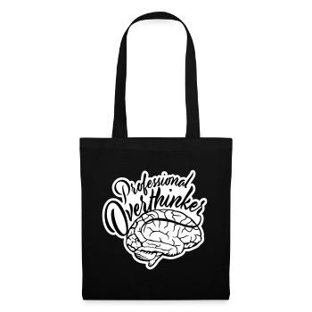 Professional Overthinker Funny Brooding Anxiety Logo - Tote Bag - black - Front