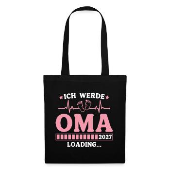 Ich werde Oma 2027 – Werdende Großmutter - Stoffbeutel - Schwarz - Vorne