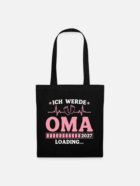 Ich werde Oma 2027 – Werdende Großmutter - Stoffbeutel - Schwarz