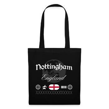 Nottingham England Streetwear Reise Souvenir - Stoffbeutel - Schwarz - Vorne