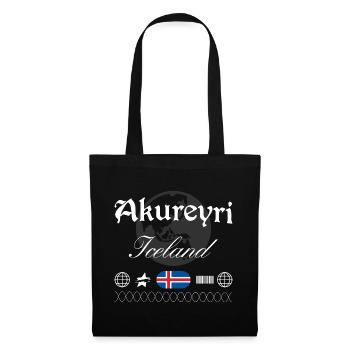Akureyri Island Streetwear Reise Souvenir - Stoffbeutel - Schwarz - Vorne
