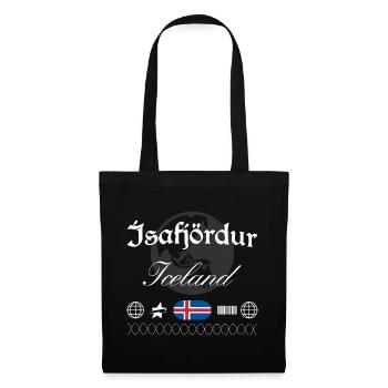 Ísafjörður Island Streetwear Reise Souvenir - Stoffbeutel - Schwarz - Vorne