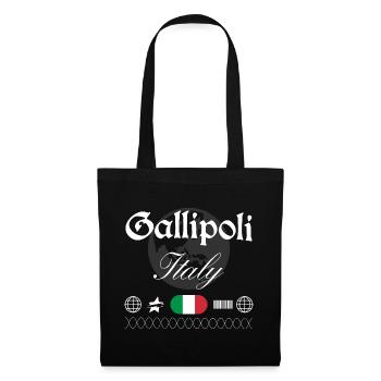 Gallipoli Italien Streetwear Reise Souvenir - Stoffbeutel - Schwarz - Vorne