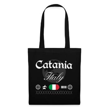 Catania Italien Streetwear Reise Souvenir - Stoffbeutel - Schwarz - Vorne