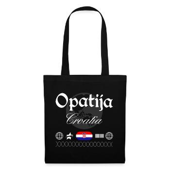 Opatija Kroatien Streetwear Reise Souvenir - Stoffbeutel - Schwarz - Vorne