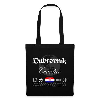 Souvenir de voyage streetwear en Croatie à Dubrovnik - Sac en tissu - noir - Devant