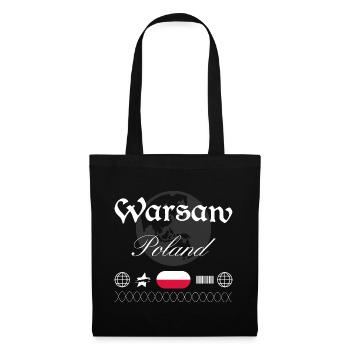 Souvenir de voyage pour la tenue urbaine de Varsovie, Pologne - Sac en tissu - noir - Devant