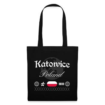 Souvenir de voyage streetwear de Katowice en Pologne - Sac en tissu - noir - Devant