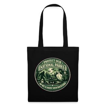 Protect National Parks | Paranoid Humor Badge - Tote Bag - black - Front