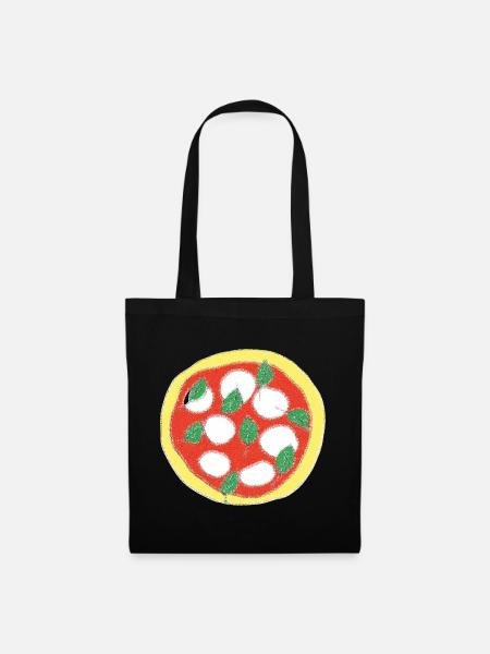 Frische Basilikum Pizza Kunst - Stoffbeutel - Schwarz