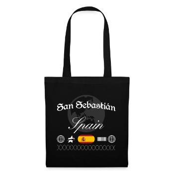 San Sebastián Spanien Streetwear Reise Souvenir - Stoffbeutel - Schwarz - Vorne