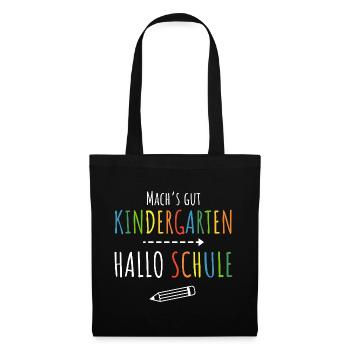 Mach’s gut Kindergarten Hallo Schule  - Stoffbeutel - Schwarz - Vorne