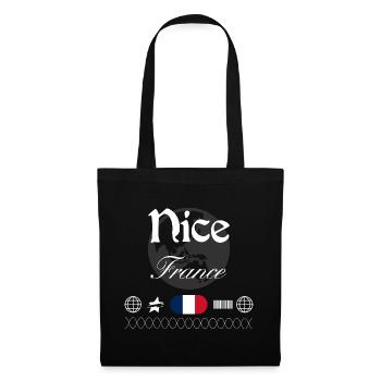 Nizza Frankreich Streetwear Reise Souvenir - Stoffbeutel - Schwarz - Vorne