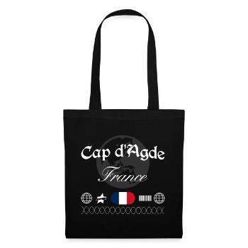 Cap d’Agde Frankreich Streetwear Reise Souvenir - Stoffbeutel - Schwarz - Vorne