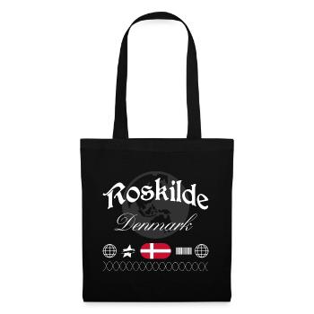 Roskilde Dänemark Streetwear Reise Souvenir - Stoffbeutel - Schwarz - Vorne