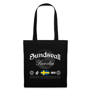 Sundsvall Suède Streetwear Souvenir de voyage - Sac en tissu - noir - Devant