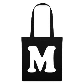 Large M Style Print | Letter M | M Logo - Tote Bag - black - Front