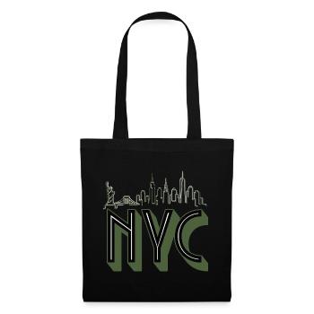 NYC Skyline Silhouette - Stoffbeutel - Schwarz - Vorne