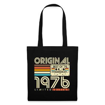 Cadeau d’anniversaire vintage original de 1976 - Sac en tissu - noir - Devant