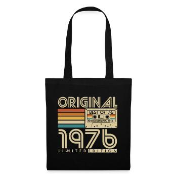 Original 1976 Jahrgang Vintage Retro Geburtstag - Stoffbeutel - Schwarz - Vorne