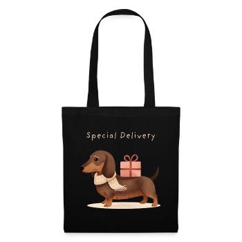 Special Delivery Dachshund Gift Christmas - Tote Bag - black - Front