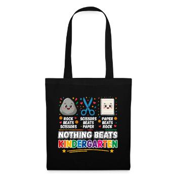Nothing Beats Kindergarten Rock Scissors Paper - Tote Bag - black - Front