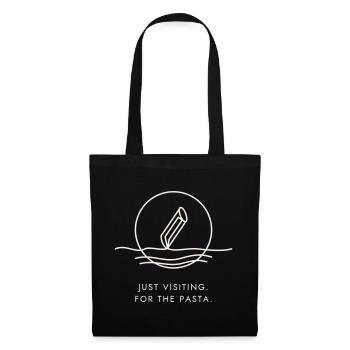 Pasta Lover Geschenk – Nur zu Besuch, wegen der Pasta - Stoffbeutel - Schwarz - Vorne