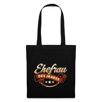 Ehefrau des Jahres RAHMENLOS Geschenk - Stoffbeutel - Schwarz - Vorne