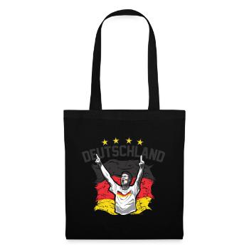 Design 2016 - Fussball Deutschland - RAHMENLOS - Stoffbeutel - Schwarz - Vorne