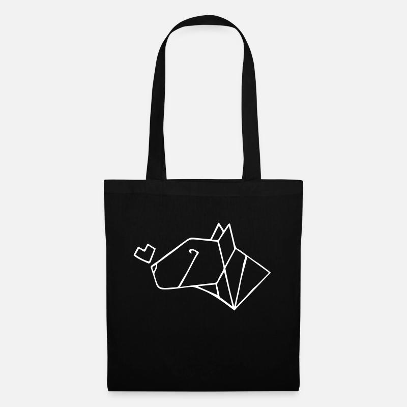 Bullterrier mit Herz - Stoffbeutel - Schwarz