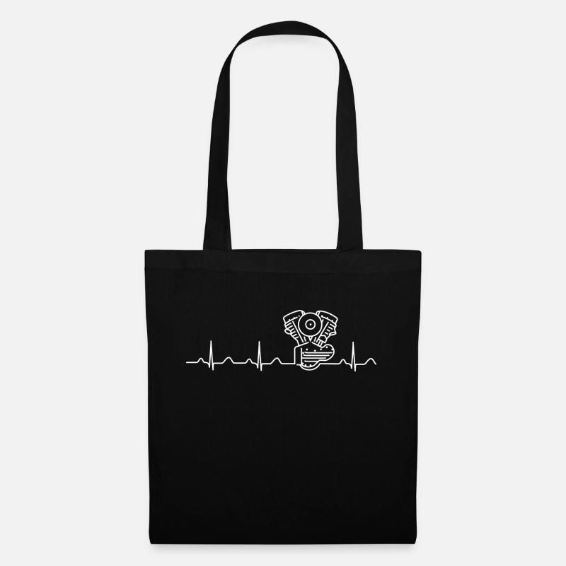 Panhead Heartbeat white - Tote Bag - black
