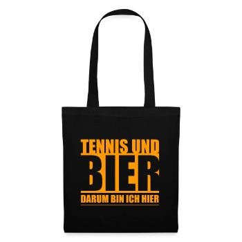 Tennis und Bier - Stoffbeutel - Schwarz - Vorne