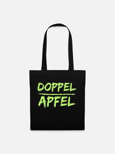 Doppelapfel - Stoffbeutel - Schwarz