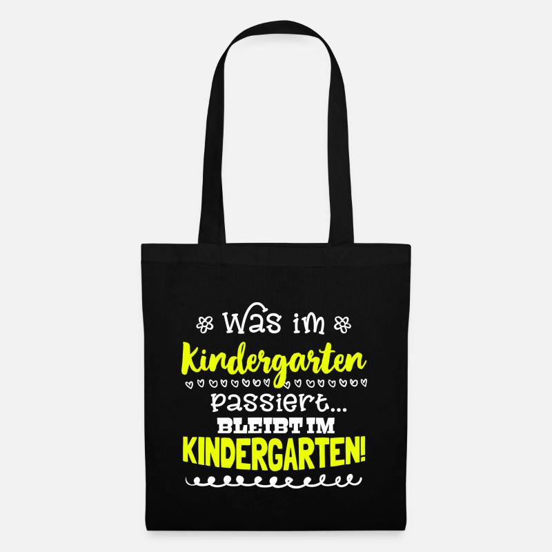 Was im Kindergarten passiert... - Stoffbeutel - Schwarz