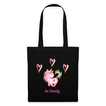 be lovely - Einhorn Einhörner Fabelwesen Geschenk - Stoffbeutel - Schwarz - Vorne