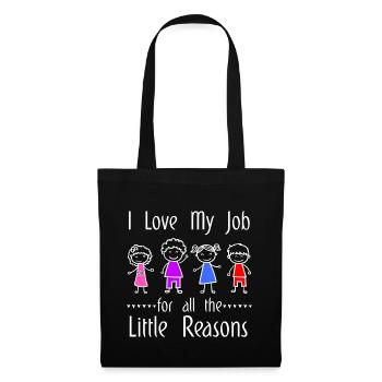 J'aime mon travail pour tous les petits motifs - Sac en tissu - noir - Devant