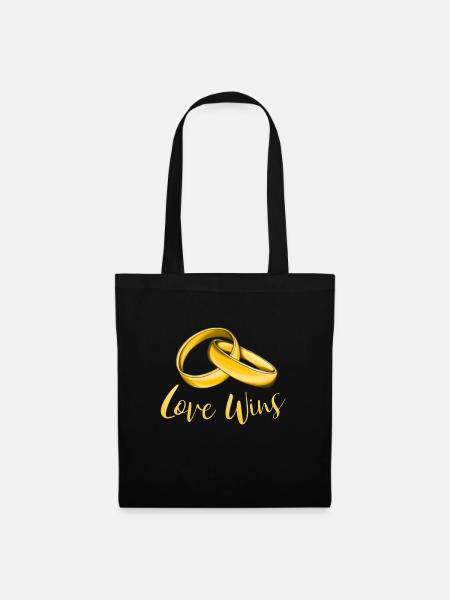 Love wins. Engagement rings - Tote Bag - black