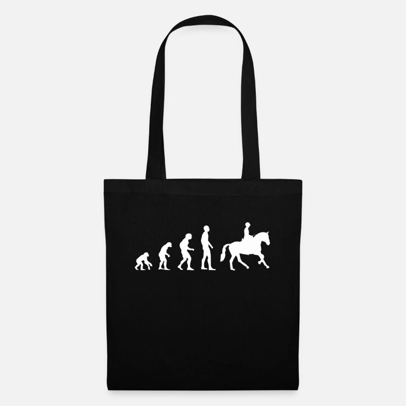 L'évolution de l'équitation | Cheval | équitation - Sac en tissu - noir