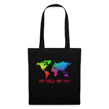 Un monde une maison - Sac en tissu - noir - Devant